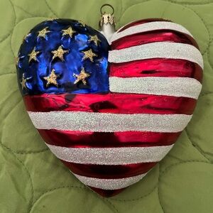 Christopher Radko American Heart Flag Ornament 2002